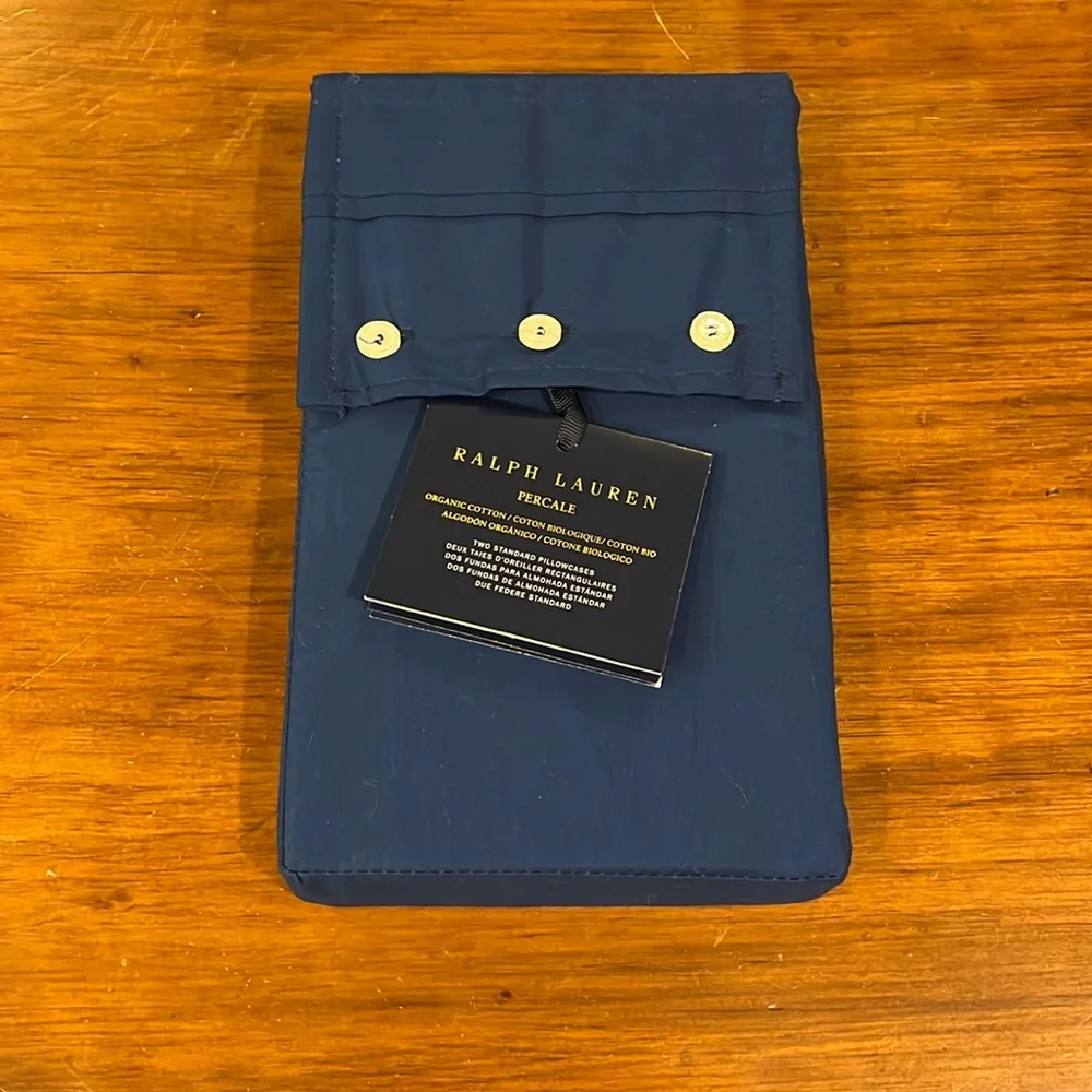 Ralph Lauren RL Organic Cotton 464 Thread Count Percale 2 King Pillowcases
